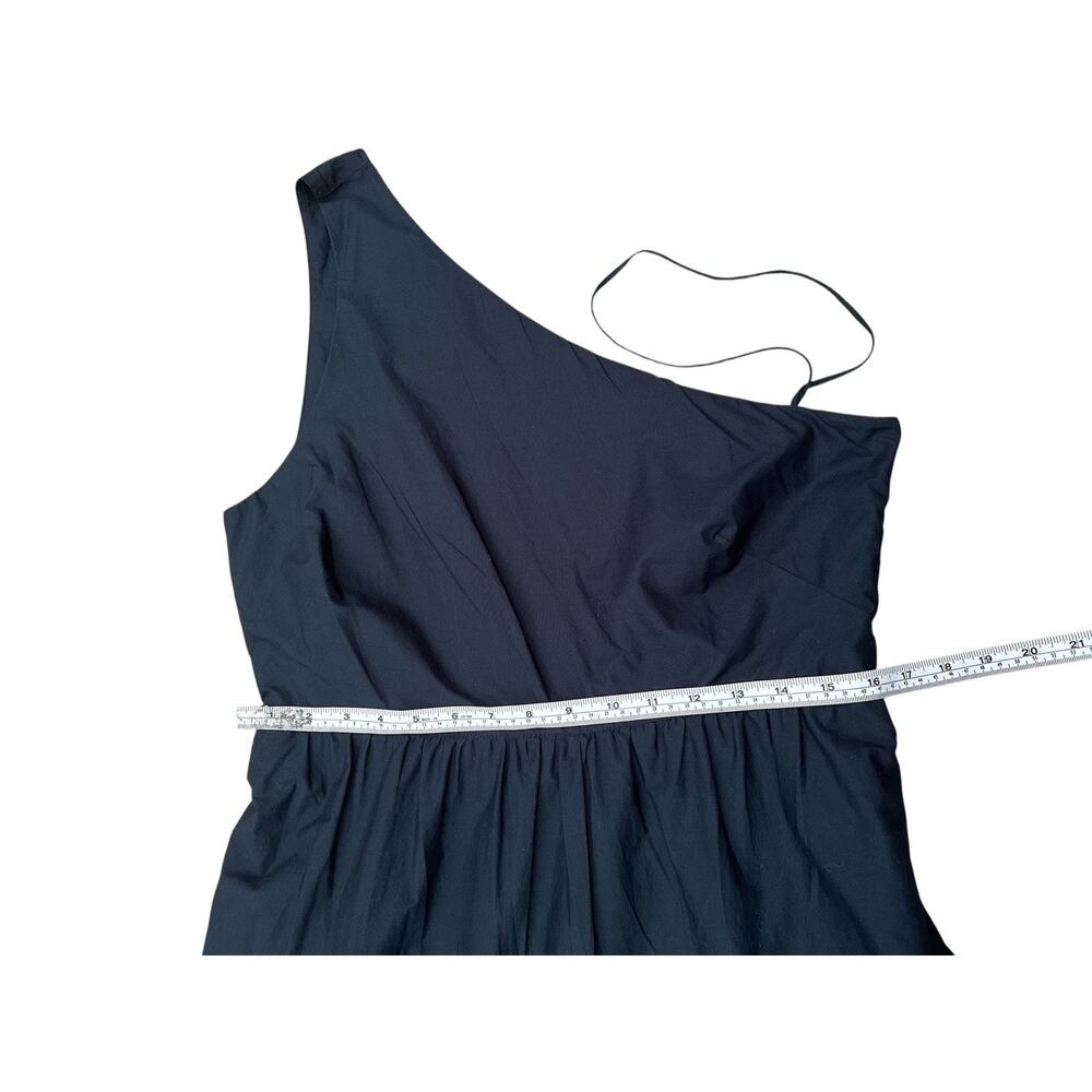 GAP One Shoulder Tiered Eyelet Midi Dress Navy Blue Size L - Picture 11 of 13